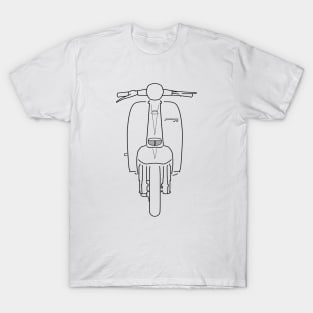 Classic 1960s Lambretta TV175 scooter black outline graphic T-Shirt